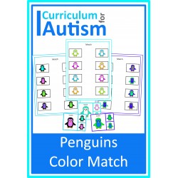 Color Match Penguins Clip Cards and Write & Wipe